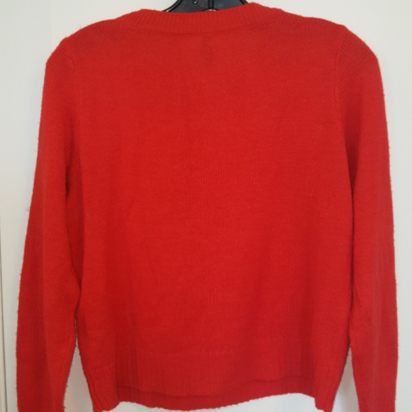 H & M red acrylic crewneck sweater - Picture 2 of 3